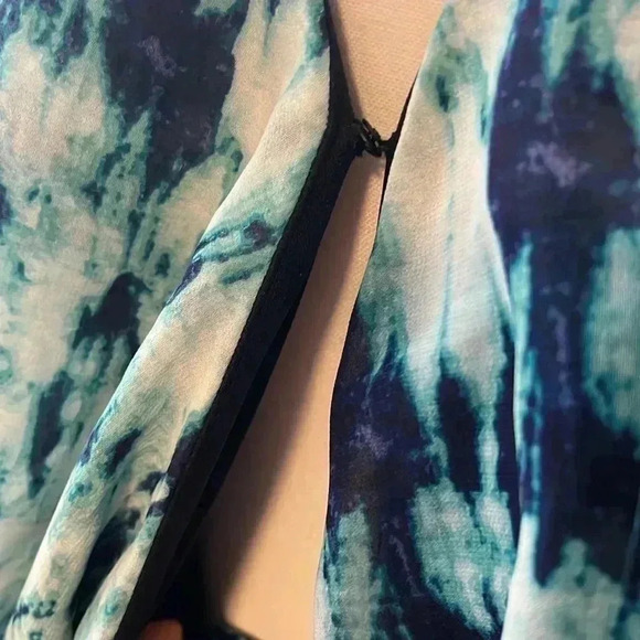 [3XL/24]MichelStudio Collection Blue Tie Dye  Sleeveless MIDI Dress - Picture 4 of 11